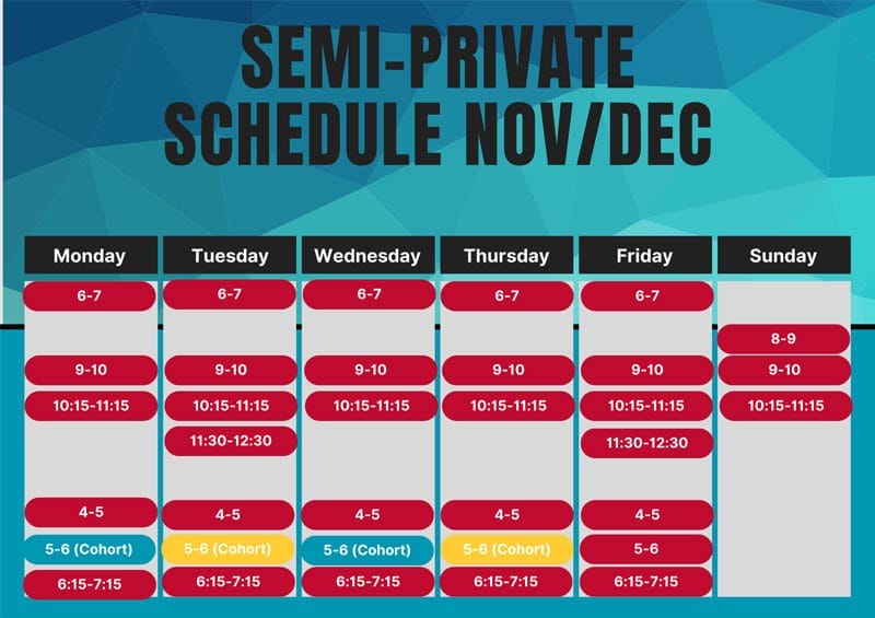 Mountain Speed and Strength Nov/Dec Schedule